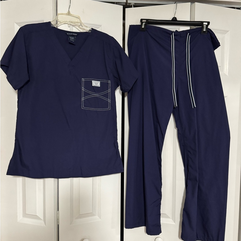 Blue Sky Scrub Set- Navy Blue